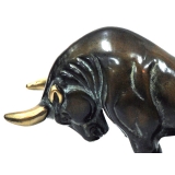 y13917-銅雕系列-銅雕動物-中鬥牛*